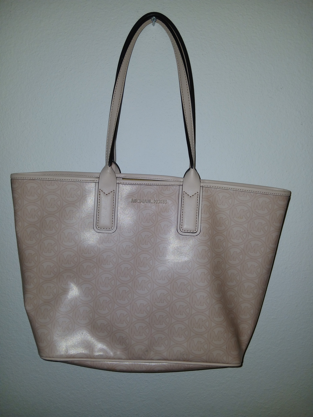 Michael Kors Pale Blush Logo Tote with Double Shoulder Straps